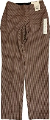 NWT Women's A New Day Size 2 Brown Plaid High Rise Skinny Ankle Pants Side Zip - Image 1 of 4