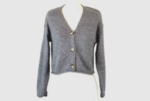 Zara Kids Button Front Cardigan Sweater Gray Size 9-10 V-Neck - Picture 1 of 13