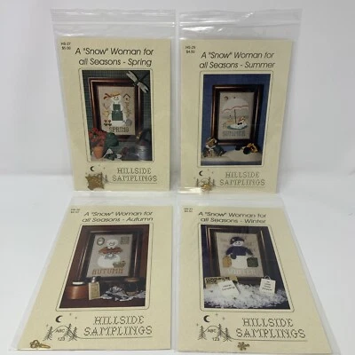 4 Hillside Samplings Snow Woman For All Seasons-Summer, Spring, Autumn, Winter - Image 1 of 4