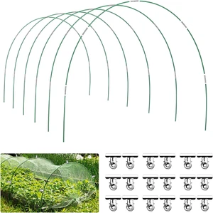 36PCS Greenhouse Hoops Grow Tunnel 6 Set 8.5FT Garden Hoop Kit Raised Beds Arch - Picture 1 of 7