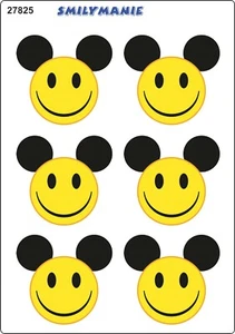 Aufkleber Smily Mickymaus 6er-Set 150 x 105 mm Sticker Autocollant - Bild 1 von 1