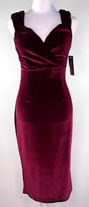 Rock Steady NWT Maroon Lady Love Song Sheath Velvet Dress Size Medium - Picture 1 of 11