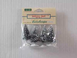 Lemax Village Collection Set 4 Bristle Trees 2 1/2 Inch 1991 Sealed Package - Bild 1 von 2