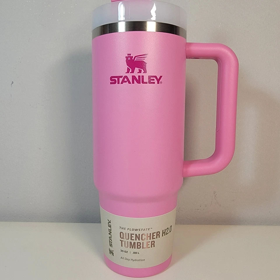 Stanley PINK PEONY 30 oz Quencher H2.0 Tumbler Authentic Ship