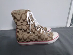 COACH Bonney High top sneakers F0007/A12 - size 7.5 - Picture 1 of 9