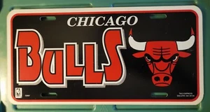Vintage New Old Stock Chicago Bulls NBA Basketball Plastic License Plate - Picture 1 of 1