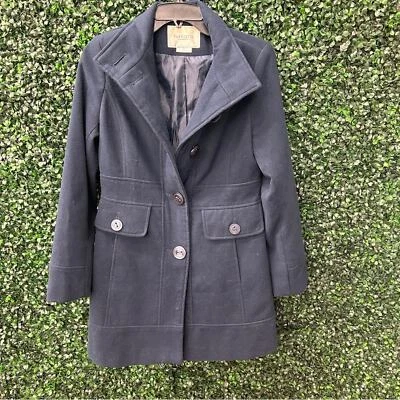 Van Heusen Wool Blend Blue Pea Coat XS Foto 1 de 4
