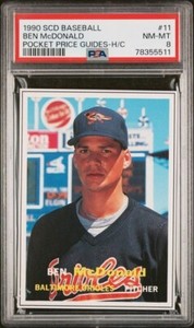 1990 SCD Price Guides Insert #11 BEN McDONALD Baltimore Orioles LSU Tigers PSA 8