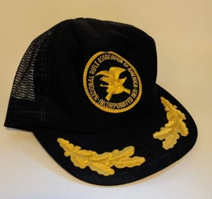 National Rifle Association TRUCKER HAT Black Cap Gold Leaves Patch Snapback NRA - Picture 1 of 9