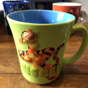 Disney Store 3D Tigger Mug Winnie The Poo Green & Blue Cup with tiny tiny chip - Picture 1 of 5