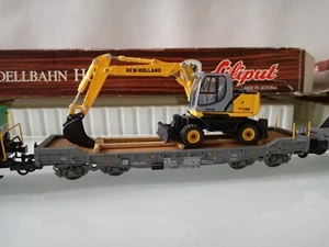 ✅LILIPUT piccolo convoglio merci SBB (3 vagoni + 1 ruspa), come nuovo, H0/DC - Imagen 1 de 10