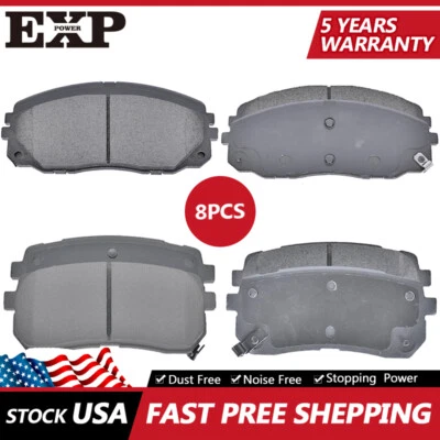 Front and Rear Ceramic Brake Pads for Kia Sedona 2015 2016 2017 2018 2019 3.3L - Image 1 of 4
