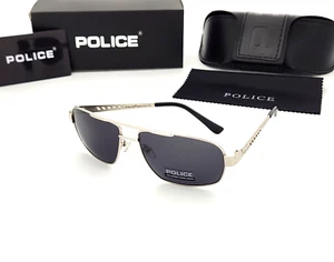 Gafas de sol polarizadas cuadradas de metal para aviador con marco plateado lentes de humo PC6 - Imagen 1 de 11