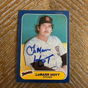 Autographed 1986 Fleer LAMAR HOYT. DEC. 2021