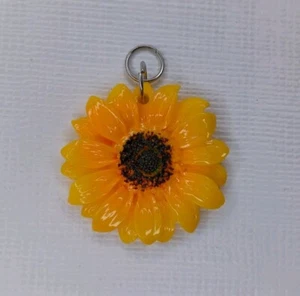 Sonnenblume Halskette Anhänger Kunststoff - Bild 1 von 13
