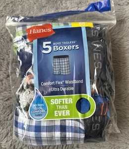 Hanes Boys Tagless Comfort Flex Boxers 5pk Multicolor Underwear Size Med New - Picture 1 of 3