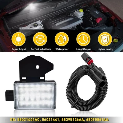 Fit Dodge Ram 1500 2500 3500 Underhood Hood Courtesy LED Light w/ Wiring Harness - Image 1 of 4