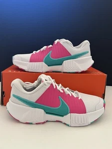 Nike Zoom Challenge Tennis Pickleball Womens White Pink Green Teal FQ4155-101 - Picture 1 of 14
