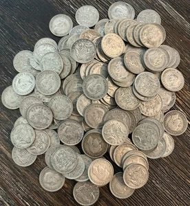 10X Australian 50% Silver 6 Pence Coin Lot 1946-1963 Australian Six Pence Coins - Picture 1 of 2
