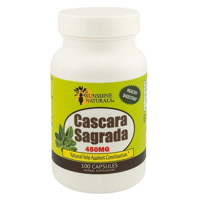 Sunshine Naturals Cascara Sagrada 450 Mg Herbal Digestive Support 100 Capsules - Image 1 of 4