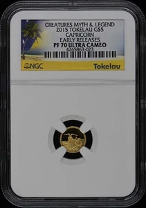 2015 TOKELAU CAPRICORN EARLY RELEASES G$5 NGC PR70DCAM - Picture 1 of 2