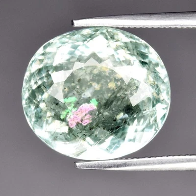 💎 Berilo verde azulado natural ovalado de 6,83 quilates 12,8 x 11,5 mm - Piedra preciosa de África Foto 1 de 4