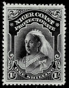 Niger Coast Protectorate 1894 ☀ 1 Shilling stamp perf 14 ☀ MH - Picture 1 of 2