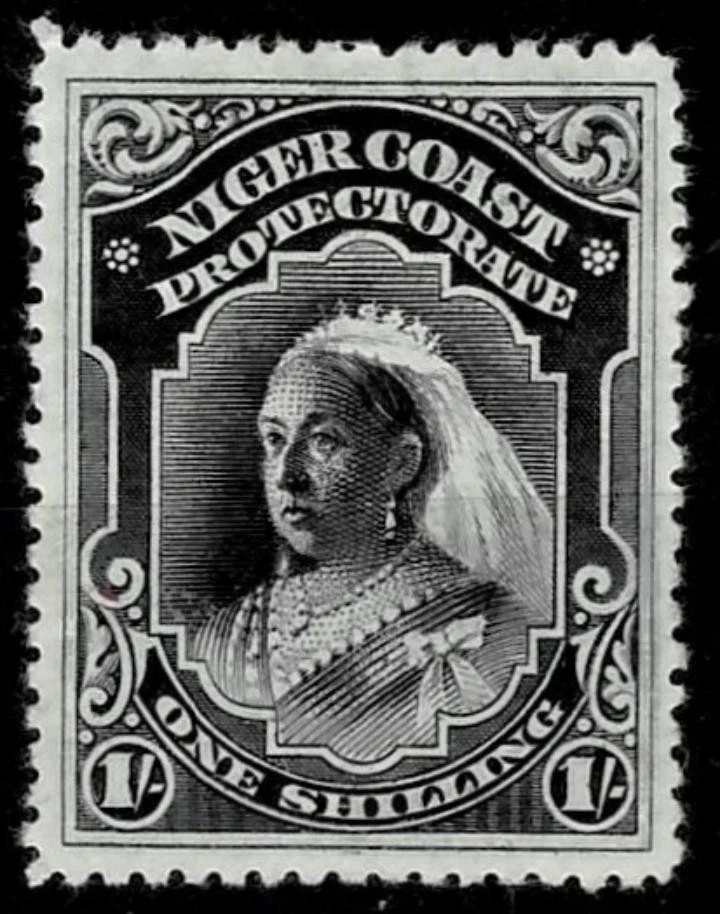 Niger Coast Protectorate 1894 ☀ 1 Shilling stamp perf 14 ☀ MH - Image 1 of 2