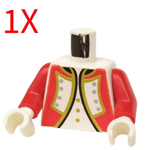 乐高 973p3sc01 Torso 白色躯干帝国总督/海军上将红色制服夹克 — 第 1/1 张图片