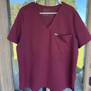 FIGS Damen Gr. XL Scrub Top weinrot V-Ausschnitt gebraucht - Bild 1 von 9