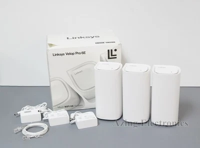 Linksys Velop Pro 6E AXE5400 Tri-Band Mesh Wi-Fi System MX6203 White (3-Pack) - Image 1 of 3