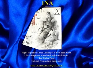 New York Unknown Bank $10 Old US Obsolete Currency Paper Money Note - Picture 1 of 2