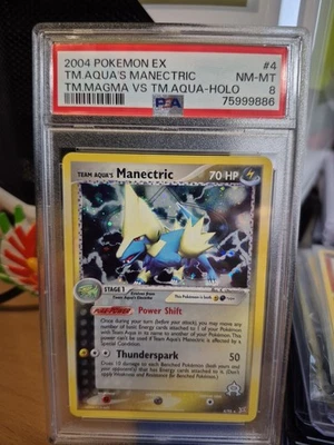 2004 Pokemon EX TM vs TA Aqua's Manectric Holo 4/95 PSA 8 NM-Mint 75999886 - Image 1 of 2