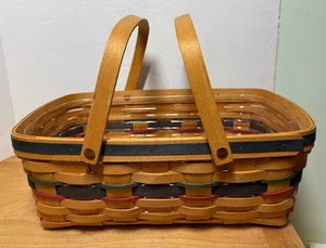 Canasta de Premio Patrocinador Regional Longaberger 1999 Mercado Pequeño Tamaño 2 Manijas Oscilantes - Imagen 1 de 5