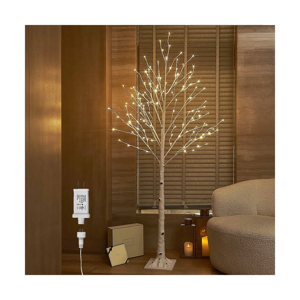 Белая береза с подсветкой Hairui 6 футов, веточка с подсветкой для Христа... - Изображение 1 из 4