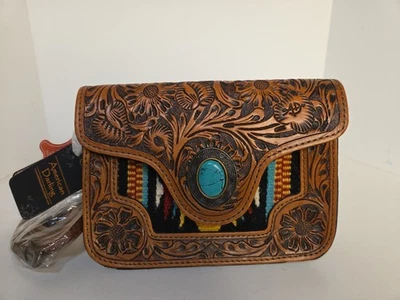 American Darling Women's Hand Tooled Saddle Blanket Leather Handbag -ADBG826C - Image 1 of 4