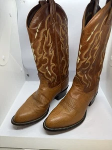 Tony Lama Bonham Rust Mens 8D Ostrich Cowboy Boots - Picture 1 of 14