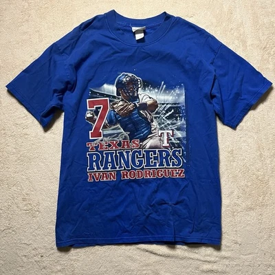 Ivan Rodriguez Size L Texas Rangers Vintage 00s T-Shirt Large MLB Lee Sports - Image 1 of 4