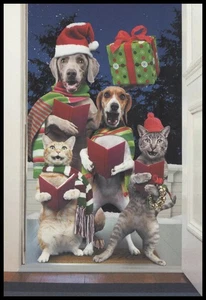 Greeting Card - Cat Dog - John Lund - Christmas CL087 - Picture 1 of 2
