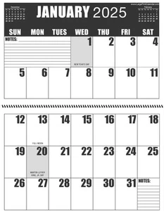 Jumbo Large Print 2025 High Contrast Wall Calendar | Heavy Paper | 13-Months,... - Picture 1 of 9