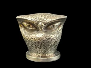 Antique Sterling Silver Art Nouveau OWL Paperweight Marked 165 grams - Picture 1 of 13