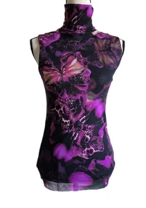 Fuzzi by Jean Paul Gaultier transparentes Netz-Top ärmellos y2k Grunge Cybergoth Large - Bild 1 von 5