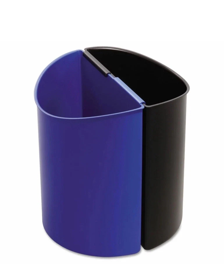Safco Desk-Side Recycling Receptacle 7gal Black and Blue 9928BB - Image 1 of 3