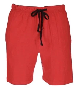 Neu Hanes Herren Jersey Strick Baumwolle Knopfleiste Pyjama Schlaf Shorts. Gr. 4XL / Rot - Bild 1 von 2