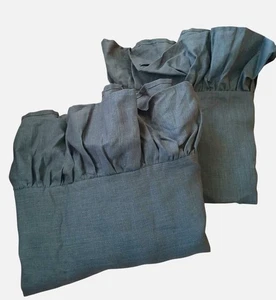 Fundas de almohada King gris carbón 100 % lino con volantes hechas en Europa - Imagen 1 de 9