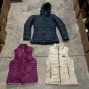 Paquete de chaquetas/chalecos acolchados de plumón Xs para mujer Patagonia, Mammut, Eddie Bauer - Imagen 1 de 13