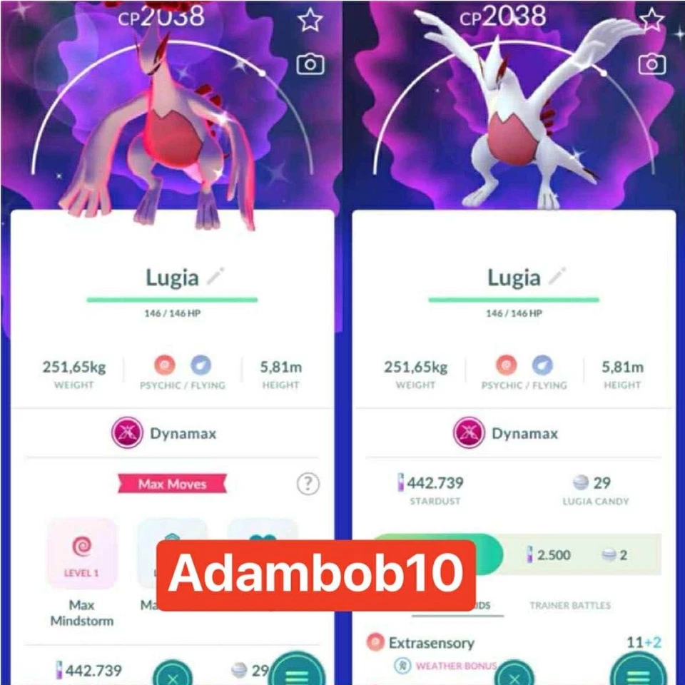 Pokémon Go - Shiny Dynamax Lugia - PTC or Trade 20K Stardust / Lucky Trinket - Image 1 of 1