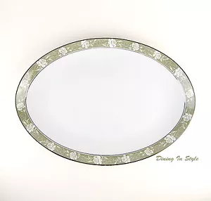 Sango, Sculptura, piatto da portata ovale 16", SUPERBO! Verde e bianco, 6206 - Foto 1 di 4