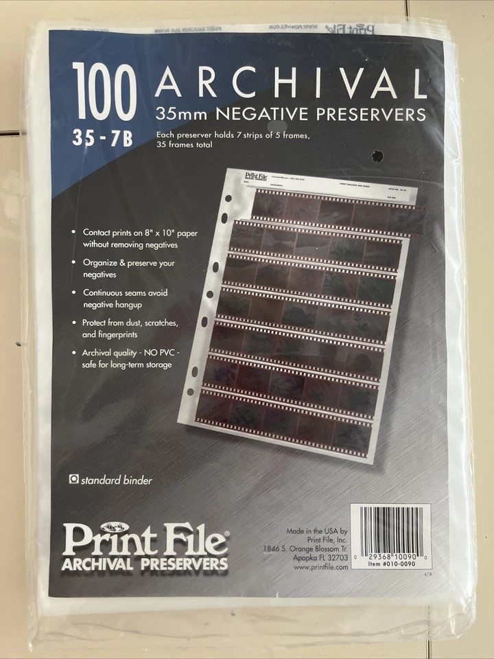 Archival 35mm Negative Preservers  Print File 35-7B 98 Count Open Pack - Image 1 of 1