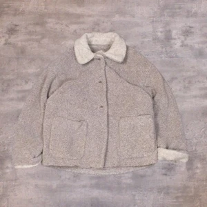 Vintage 1990's Preston & York Grey Deep Pile Sherpa Collared Jacket - Picture 1 of 12